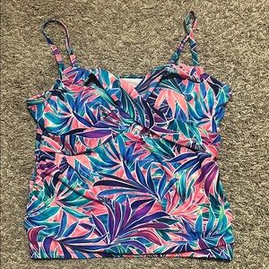 Christina Blue Purple Pink Tropical Swimwear Beach Adjustable Strap Plussize 18